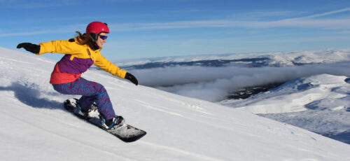 Snowboarder at Cairngorm Mountain