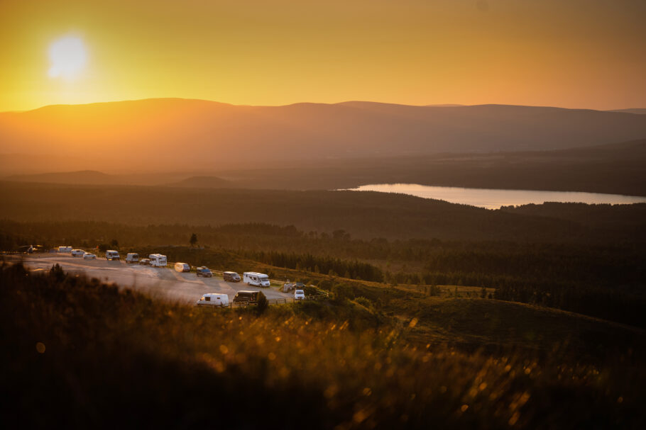 Cairngorm Motorhome Park at Sunset