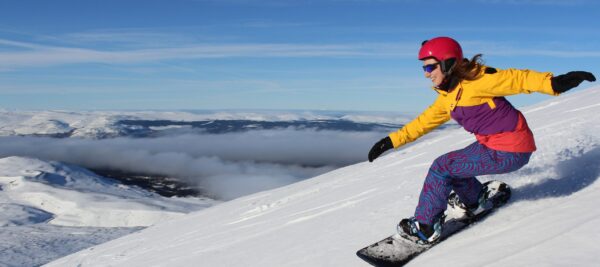 Snowboarder on Cairngorm Mountain