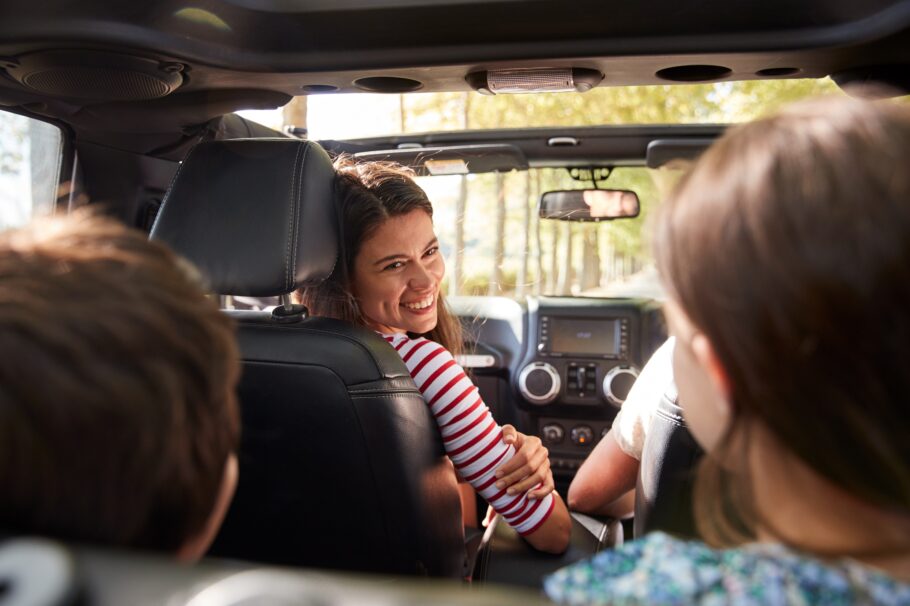 Family in car