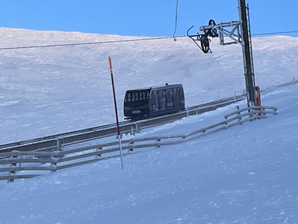 Cairngorm Mountain Railway in snow