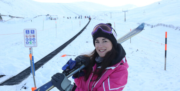 Beginners area skier