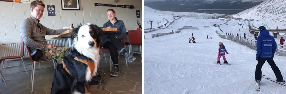 Snowsports lesson and dog friendly cafe