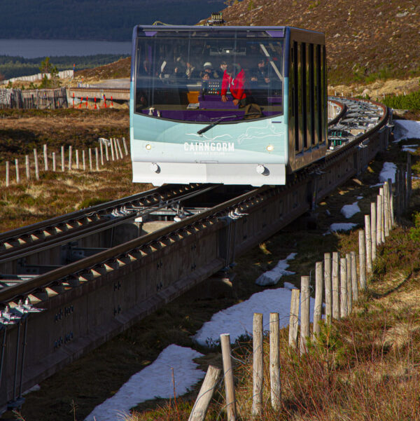 Cairngorm Mountain Railway on tracks