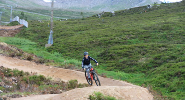 Teenager on mountain bike