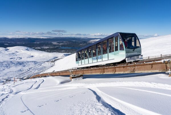 Mountain Railway in snow