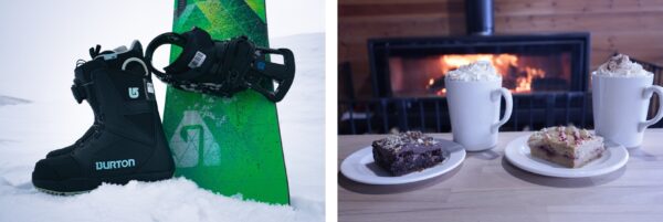 Ski boots rental and hot chocolate