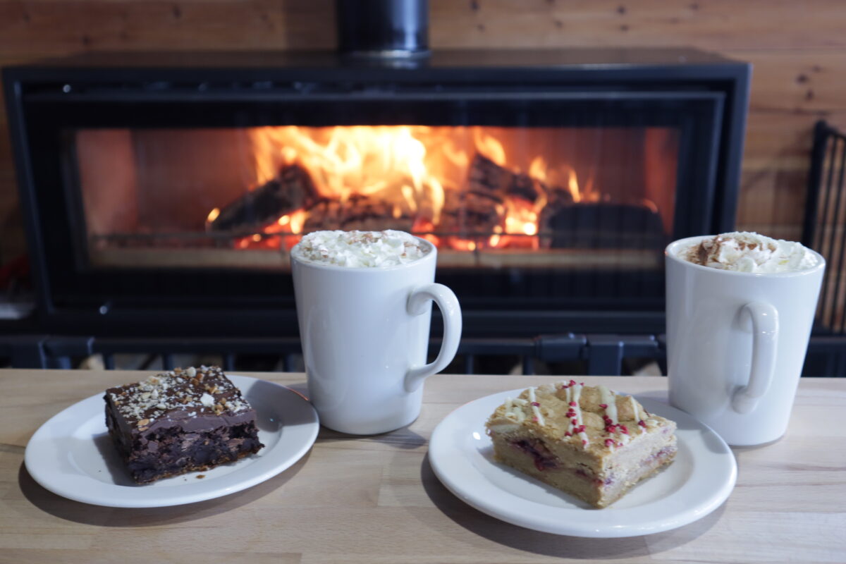 Hot Chocolates and cakes by the fire