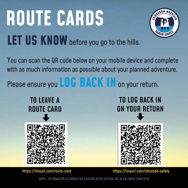 Route Card for walkers at Cairngorm Mountain