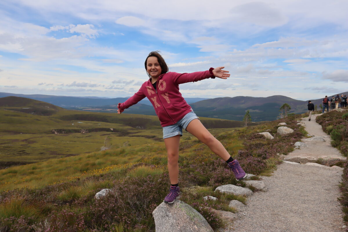 Girl on guided walk at Cairngorm Mountain
