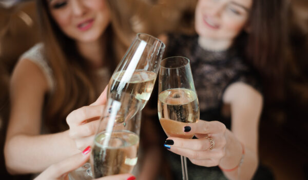 Girls having drinks on a hen day at Cairngorm Cafe.