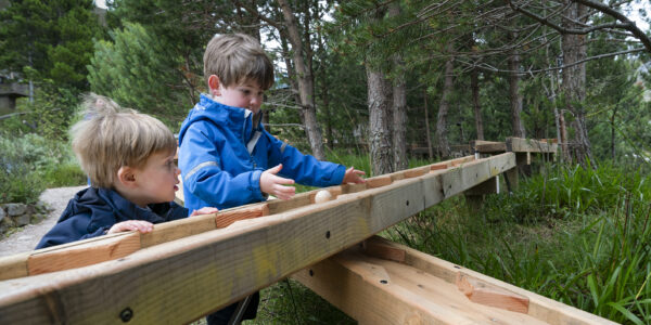 Young children at ball run