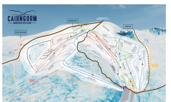Ski area map for dog owners