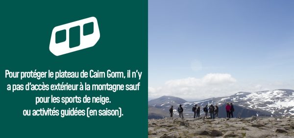 Protecting the Cairn Gorm Plateau in French.