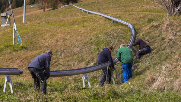 Toboggan run being built