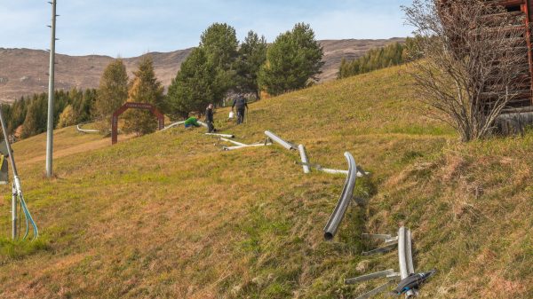 Toboggan run being dismantled