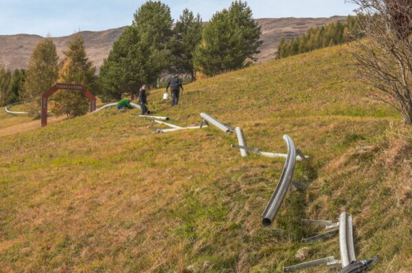 Toboggan run being dismantled