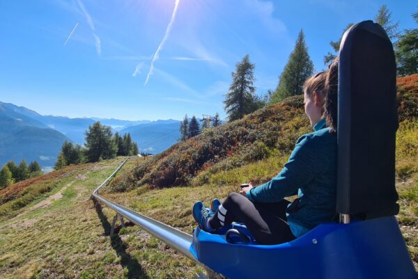 Girl riding Mountain Toboggan